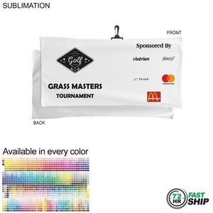 72 Hr Fast Ship - Oversized Golf Towel in Microfiber Terry w/Black Hook, Sublimated (22"x44")