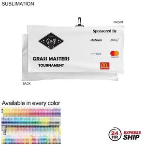 [SU463W-32] 24 Hr Express Ship - Oversized Golf Towel in Microfiber Terry w/Black Hook, Sublimated (22"x44")
