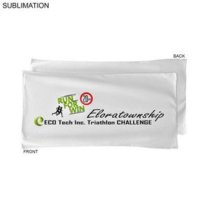 [SU463W-5] Absorbent Microfiber Dri-Lite Terry White Marathon Towel, Sublimated Full Color Logo (22"44")