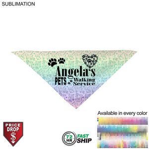 [SU469-3] 72 Hr Fast Ship - Medium Dog Bandana, Stitched Edges, Sublimated Edge to Edge (19"x19"x27")