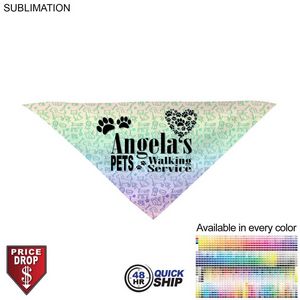 [SU469-4] 48 Hr Quick Ship - Medium Dog Bandana, Stitched Edges, Sublimated Edge to Edge (19"x19"x27")