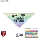48 Hr Quick Ship - Medium Dog Bandana, Stitched Edges, Sublimated Edge to Edge (19"x19"x27")