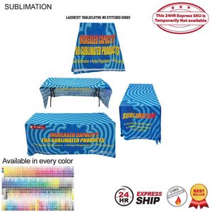 [SU499-7] 24Hr Express Ship - 6' LazerCut 3-Sided Sublimated Tablecloth, Drape Style, Open Back