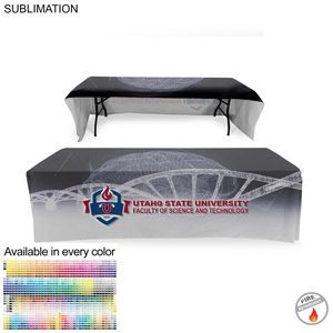 Faculty Table Cloth for 8' table, Drape style, 3 Sided, Open Back, Have different Faculty names