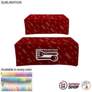 [SU508-4] 24 Hr Express Ship - Sublimated Box Style Fitted Tablecloth for 6' Table, 4 sided, Closed Back