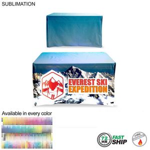 [SU510-2] 72 Hr Fast Ship - Sublimated Table Cloth for 4' table, Drape style, 4 sided, Closed Back