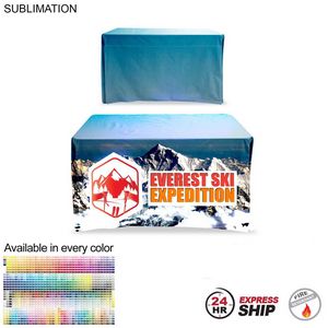 [SU510-4] 24 Hr Express Ship - Sublimated Table Cloth for 4' table, Drape style, 4 sided, Closed Back