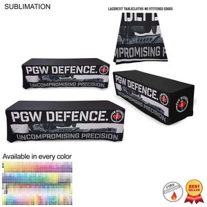 [SU512-6] 8' LazerCut 4-Sided Sublimated Tablecloth, Drape Style, Closed Back