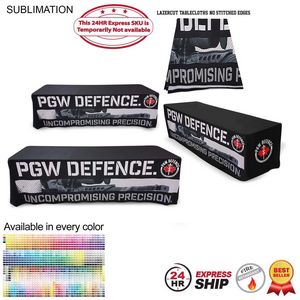 [SU512-7] 24Hr Express Ship - 8' LazerCut 4-Sided Sublimated Tablecloth, Drape Style, Closed Back