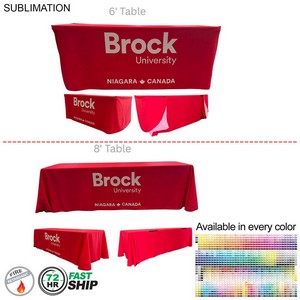 [SU513-2] 72 Hr Fast Ship - Sublimated Convertible Table Cloth, Converts from 8' to 6', Drape style, 4 sided