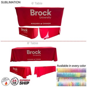[SU513-4] 24Hr Express Ship - Sublimated Convertible Table Cloth, Converts from 8' to 6', Drape style, 4 sided