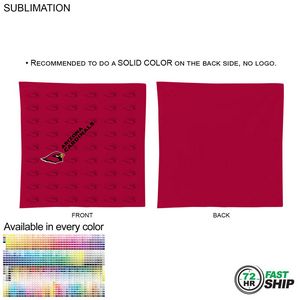 [SU535-18] 72 Hr Fast Ship - Double Sided Sublimated Bandana, Sublimated Edge to Edge 2 sides (22"x22")