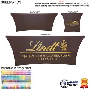 [SU544-3] 48 Hr Quick Ship - Sublimated Stretch Curved Fit Table Throw for 6' table, 4 sided, Closed Back