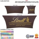48 Hr Quick Ship - Sublimated Stretch Curved Fit Table Throw for 6' table, 4 sided, Closed Back
