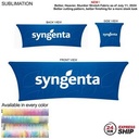 24 Hr Express Ship - Sublimated Stretch Curved Fit Table Throw for 8' table, 4 sided, Closed back