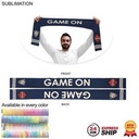 24Hr Express Ship-Sublimated Soccer Football Stadium Scarves, Sublimated Edge To Edge, 2 Side 6"x60"