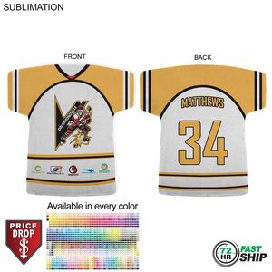 72 Hr Fast Ship - Jersey Shape Microfiber Dri-Lite Terry Keepsake Towel, Sublimated 2 Side (18"x17")
