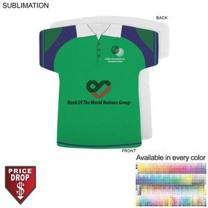 Golf Shirt Shape Microfiber Dri-Lite Terry Keepsake Towel, Sublimated Front Side (18"x17")