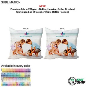 [SU574-2] 72 Hr Fast Ship-Sublimated XXL Throw Cushion, Invisible Zipper Closure, Removable Insert (20"x20")