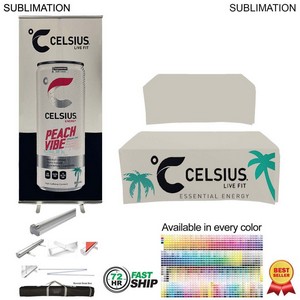 [SU583-10] 72Hr Fast Ship - Outdoor Event Package, Outdoor Pull up Banner + BoxFit Tablecloth