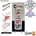 48Hr Quick Ship-Sublimated Heavy Fabric Premium Retractable Pull Up Banner, Stand and Bag (33.5"x79"