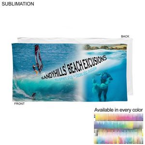 [SU586-13] Plush and Soft Velour Terry Cotton Blend Branding Towel, Sublimated Graphics Edge to Edge (30"x60")