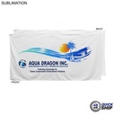 48 Hr Quick Ship - Plush and Soft Velour Terry Cotton Blend White Beach Towel, Sublimated (30"x60")