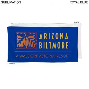 [SU586-16] Plush and Soft Velour Terry Cotton Blend Colored Pool Towel, Sublimated Edge to Edge (30"x60")