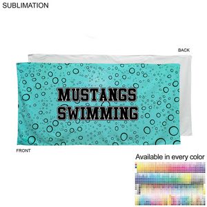 [SU586-20] Swim Towel in Plush and Soft Velour Terry Cotton Blend, Sublimated Edge to Edge (30"x60")