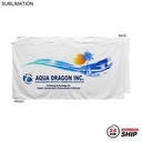 24 Hr Express Ship - Plush and Soft Velour Terry Cotton Blend White Beach Towel, Sublimated (30"x60"
