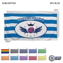 48 Hr Quick Ship - Cabana Stripe Sublimated Plush and Soft Velour Terry Beach Towel (30"x60")
