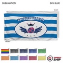 24 Hr Express Ship - Cabana Stripe Sublimated Plush and Soft Velour Terry Beach Towel (30"x60")