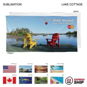 [SU586-37] 24 Hr Express Ship - Stock Design Sublimated Plush and Soft Velour Terry Beach Towel, (30"x60")