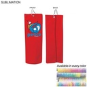 Colored Microfiber Dri-Lite Terry Golf Towel, Trifold Grommet & Hook, Sublimated (5"x15")
