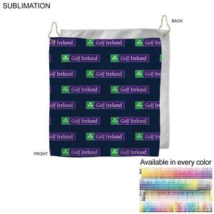 [SU609-27] Colored Microfiber Dri-Lite Terry Golf Towel, Nofold Grommet & Hook, Sublimated (15"x15")