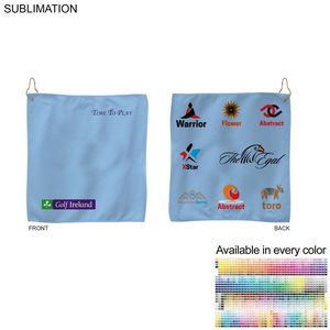 [SU609-28] Colored Microfiber Dri-Lite Terry Golf Towel, Nofold Grommet & Hook, Sublimated 2 sides (15"x15")