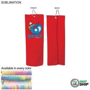 [SU609-31] 72 Hr Fast Ship - Colored Microfiber Dri-Lite Terry Golf Towel, Trifold (6"x15")