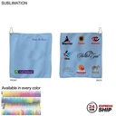 24 Hr Express Ship - Colored Microfiber Dri-Lite Terry Golf Towel, Nofold Grommet & Hook (15"x15")