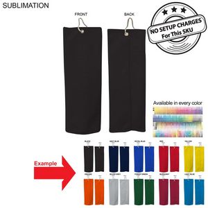 [SU609-46] Colored Microfiber Dri-Lite Terry Golf Towel, Trifold Grommet & Hook (6"x15")
