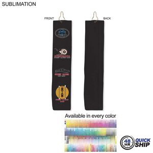 [SU614-13] 48 Hr Quick Ship - Colored Microfiber Dri-lite Terry Golf Towel, Trifold Grommet and Hook