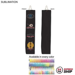 [SU614-14] 24 Hr Express Ship - Colored Microfiber Dri-lite Terry Golf Towel, Trifold Grommet and Hook
