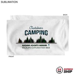 [SU614-17] 24 Hr Express Ship - Microfiber Dri-lite Terry Sports, Hand, Gym White Towel, Sublimated (15"x25")