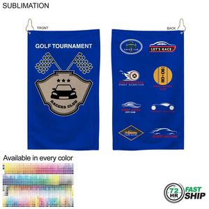 [SU614-28] 72 Hr Fast Ship - Colored Microfiber Dri-Lite Terry Golf Towel, NoFold, Sublimated 2 Side (15"x25")