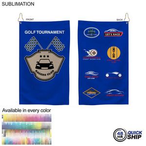 [SU614-29] 48Hr Quick Ship - Colored Microfiber Dri-Lite Terry Golf Towel, Sublimated 2 Side (15"x25")