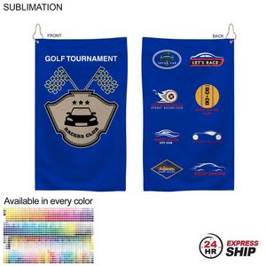 [SU614-30] 24 Hr Express Ship - Colored Microfiber Dri-Lite Terry Golf Towel, Sublimated 2 Side (15"x25")
