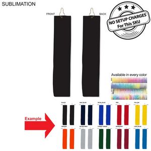 [SU614-31] Colored Microfiber Dri-lite Terry Golf Towel, Trifold Grommet and Hook, (6"x25")