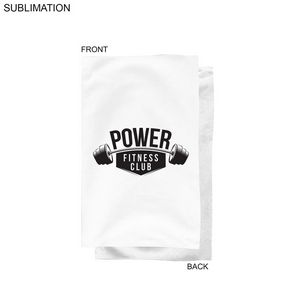 [SU614-32] Gym, Workout, Fitness Towel in White Microfiber Dri-lite Terry, Sublimated 1 or Full Color (15"x25")