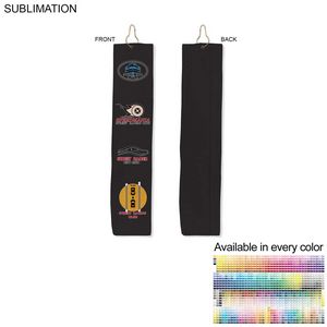 [SU614-8] Microfiber Dri-lite Terry Golf Towel, Trifold Grommet and Hook, Sublimated (6"x25")