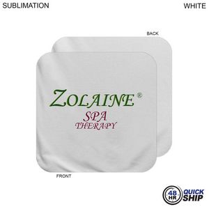 [SU627-8] 48Hr Quick Ship - Plush and Soft White Velour Terry Cotton Blend Face Cloth, Sublimated (12"x12")