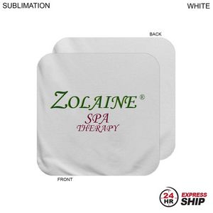 [SU627-9] 24 Hr Express Ship - Plush and Soft White Velour Terry Cotton Blend Face Cloth, Sublimated (12"x12")